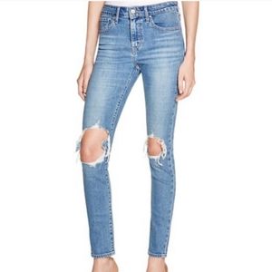Levi's 721 High Rise Skinny Jeans 26 Ripped Knees